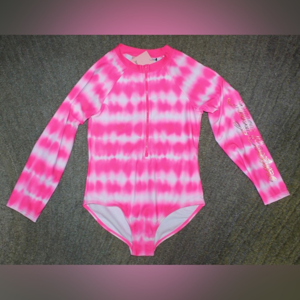 JUICY COUTURE Girls one-piece Pink Tye-dye Bathing Suit -- SIZE 14
